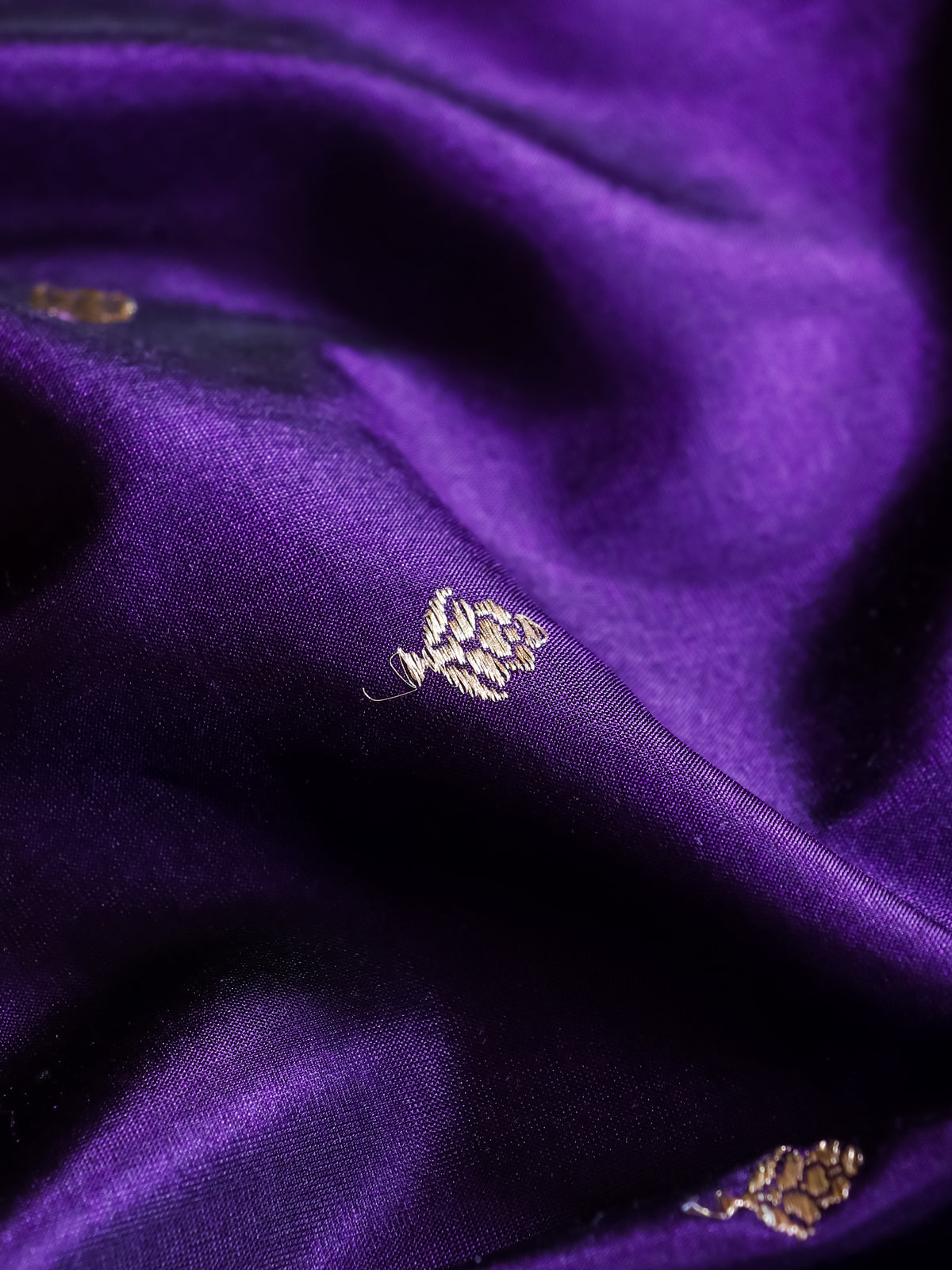 Handwoven Violet Banarasi Katan Silk Suit