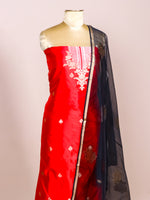 Handwoven Red Banarasi Katan Silk Suit