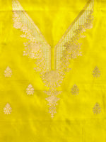 Handwoven Yellow Banarasi Katan Silk Suit