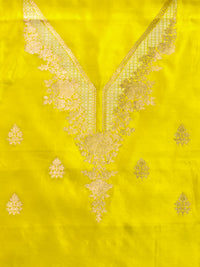 Handwoven Yellow Banarasi Katan Silk Suit