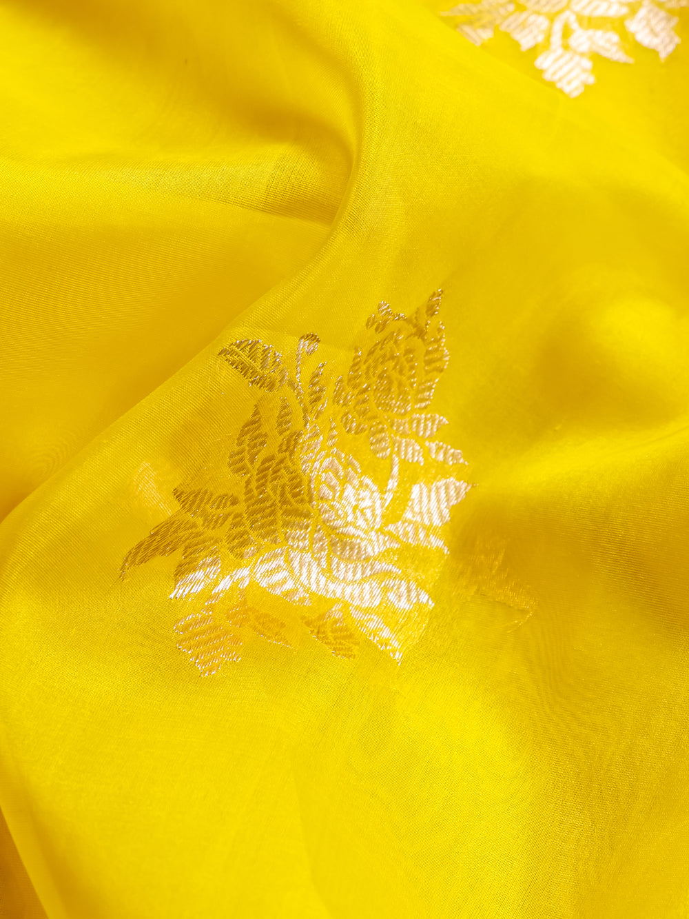 Handwoven Yellow Banarasi Katan Silk Suit