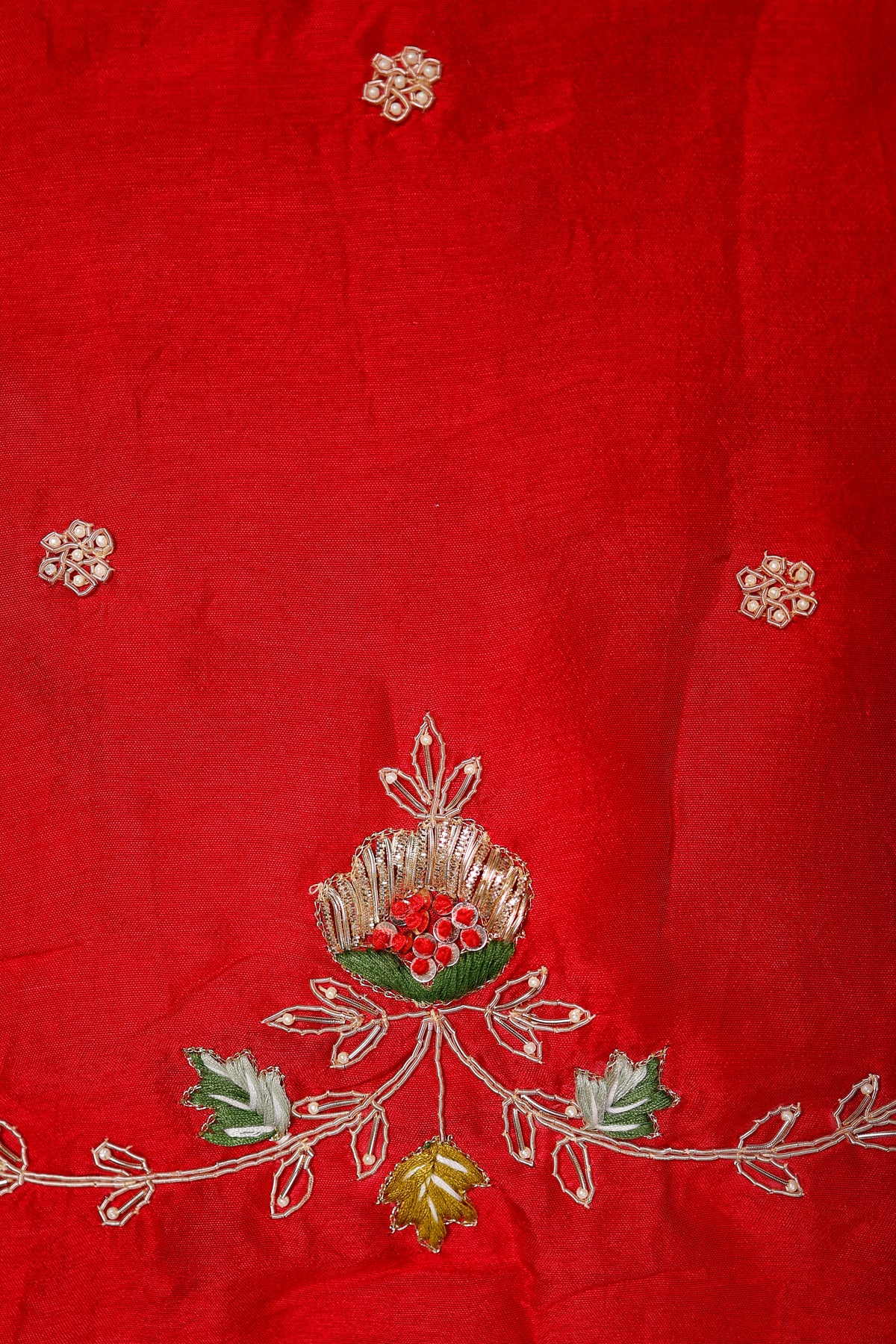 Designer Red Khaddi Silk Saree