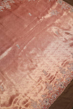 Designer Onion Pink Tissue Silk Saree