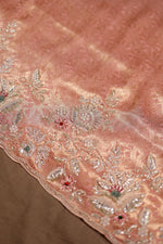 Designer Onion Pink Tissue Silk Saree