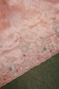 Designer Onion Pink Tissue Silk Saree
