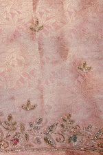 Designer Onion Pink Tissue Silk Saree