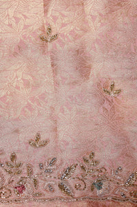 Designer Onion Pink Tissue Silk Saree