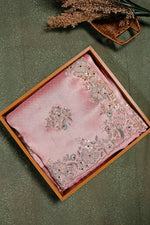 Designer Onion Pink Tissue Silk Saree