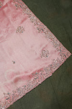 Designer Onion Pink Tissue Silk Saree