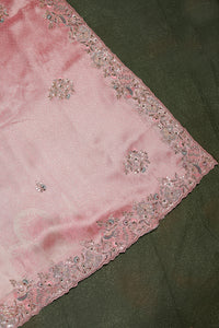 Designer Onion Pink Tissue Silk Saree
