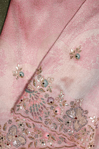 Designer Onion Pink Tissue Silk Saree