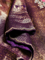 Handwoven Dark Purple Banarasi Katan Silk Saree