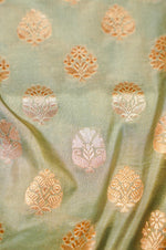 Handwoven Pastel Green Banarasi Katan Silk Saree