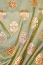 Handwoven Pastel Green Banarasi Katan Silk Saree