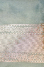 Handwoven Pastel Green Banarasi Katan Silk Saree