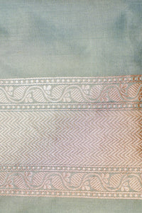 Handwoven Pastel Green Banarasi Katan Silk Saree