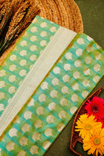 Handwoven Light Green Banarasi Katan Silk Saree