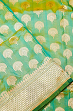 Handwoven Light Green Banarasi Katan Silk Saree
