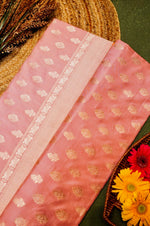 Handwoven Pastel Peach Banarasi Katan Silk Saree