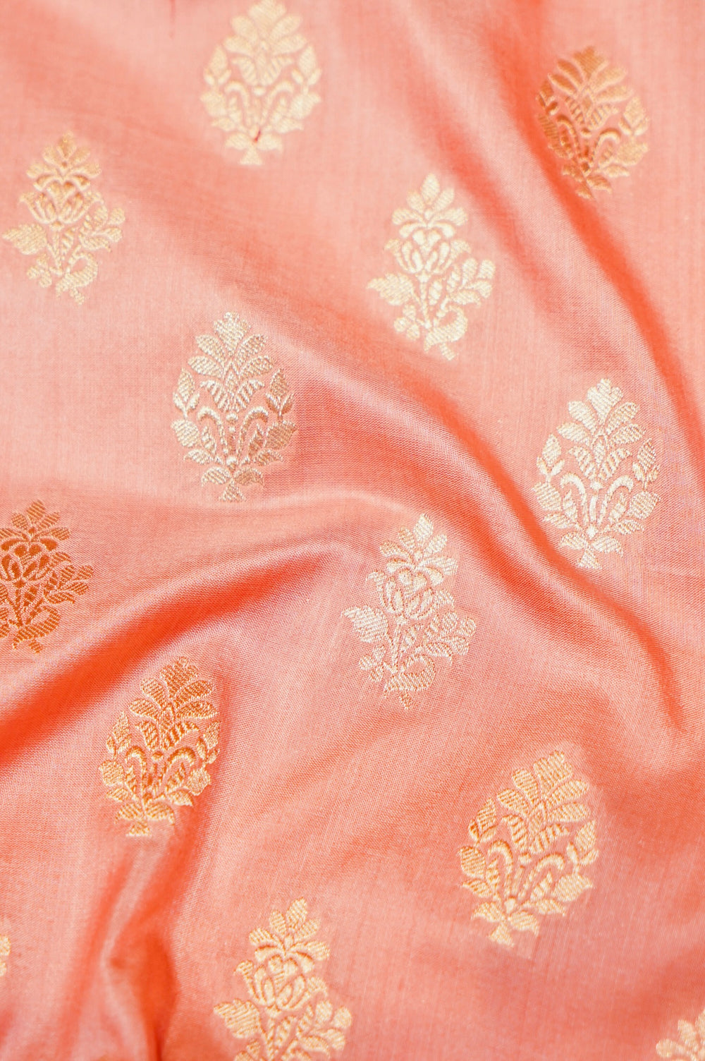 Handwoven Pastel Peach Banarasi Katan Silk Saree