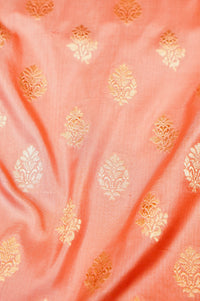 Handwoven Pastel Peach Banarasi Katan Silk Saree