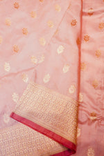 Handwoven Pastel Peach Banarasi Katan Silk Saree