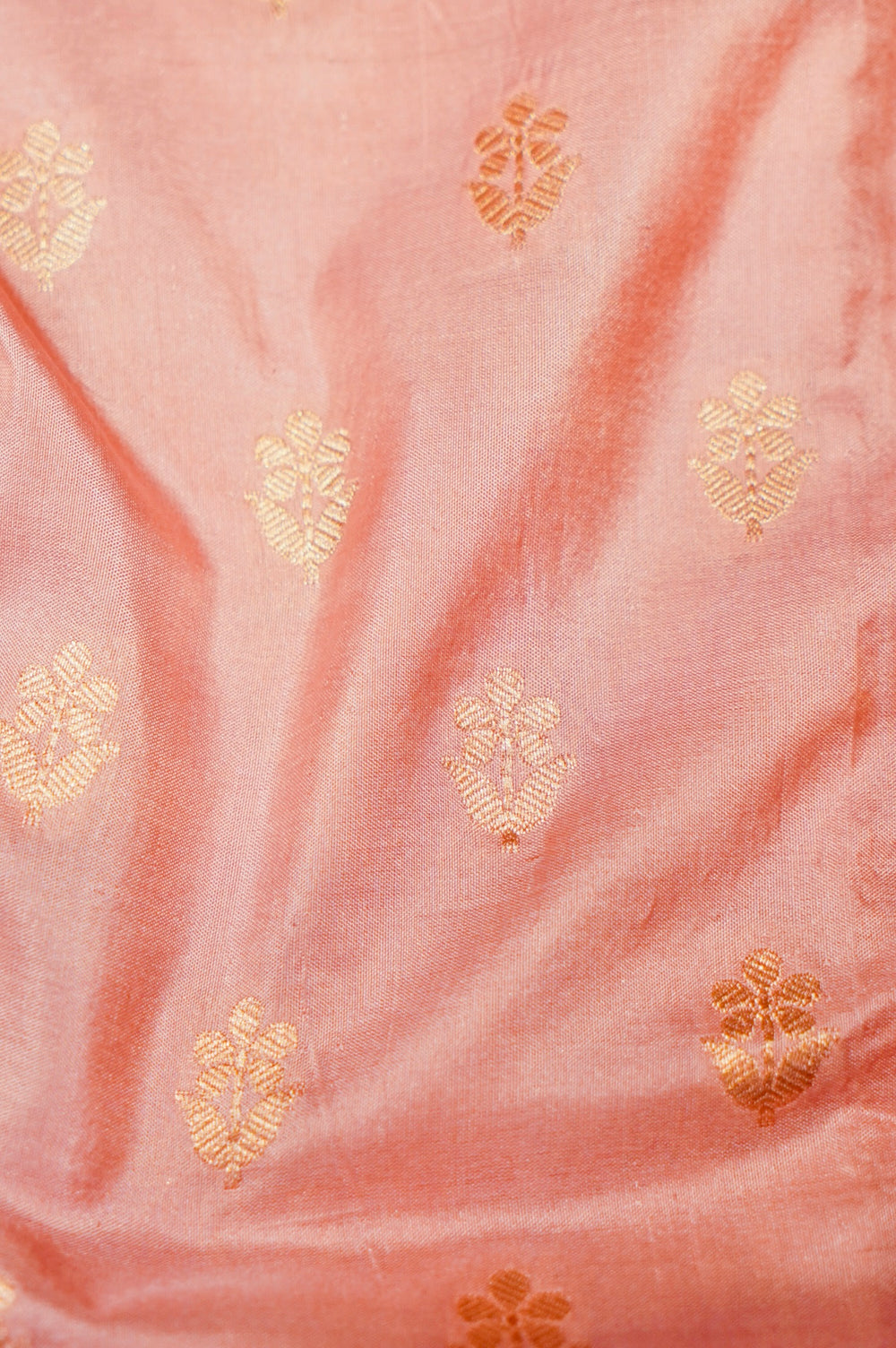 Handwoven Pastel Peach Banarasi Katan Silk Saree