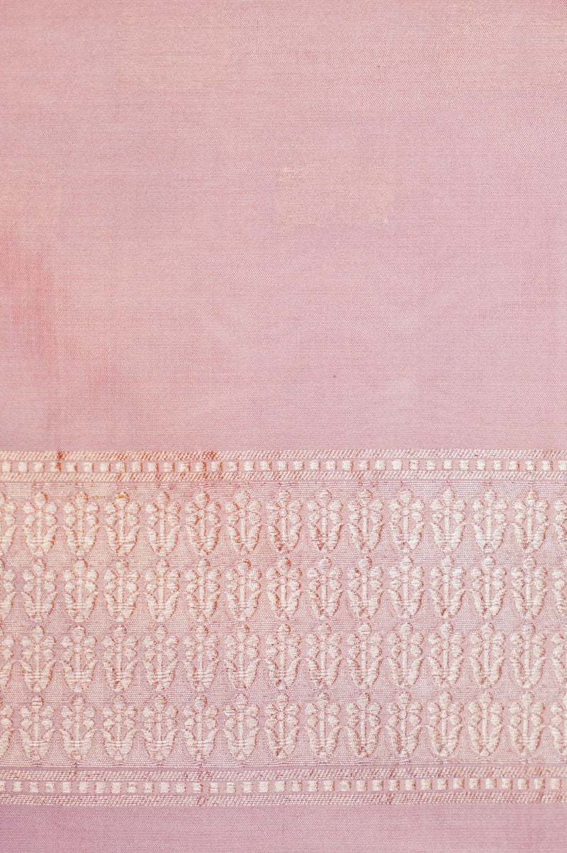 Handwoven Pastel Peach Banarasi Katan Silk Saree