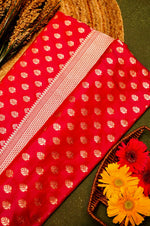 Handwoven Red Banarasi Katan Silk Saree