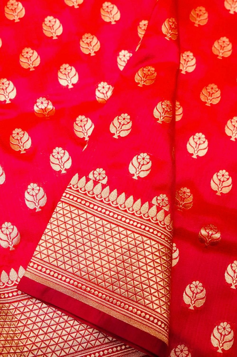 Handwoven Red Banarasi Katan Silk Saree
