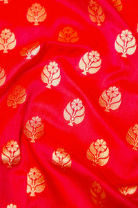 Handwoven Red Banarasi Katan Silk Saree
