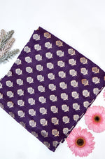 Wine Purple Booti Katan Silk Handwoven Banarasi Thaan