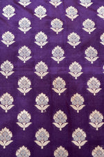 Wine Purple Booti Katan Silk Handwoven Banarasi Thaan