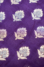 Wine Purple Booti Katan Silk Handwoven Banarasi Thaan