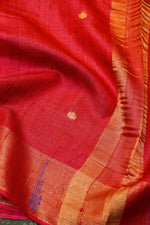 Handwoven Pink Banarasi Tussar Silk Saree