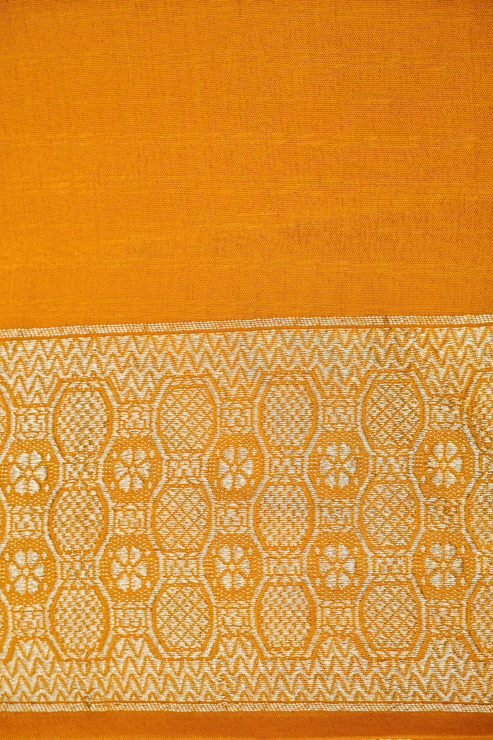 Handwoven Yellow Banarasi Moonga Silk Saree