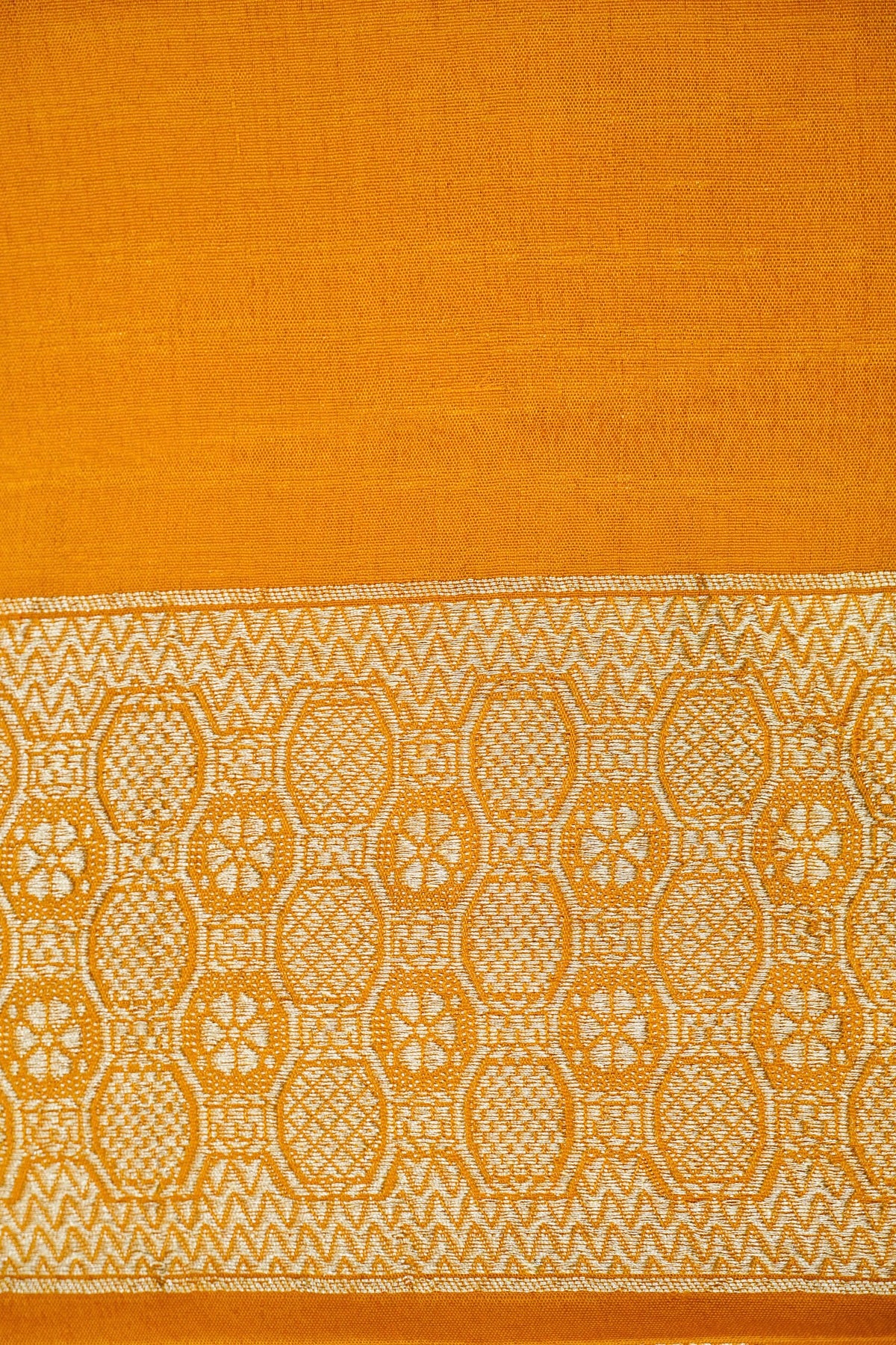 Handwoven Yellow Banarasi Moonga Silk Saree