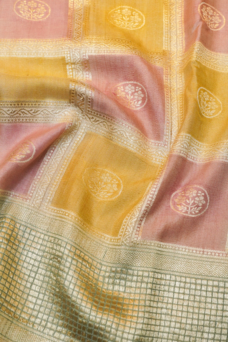 Handwoven Rangkat Banarasi Tussar Georgette Saree