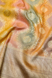 Handwoven Rangkat Banarasi Tussar Georgette Saree