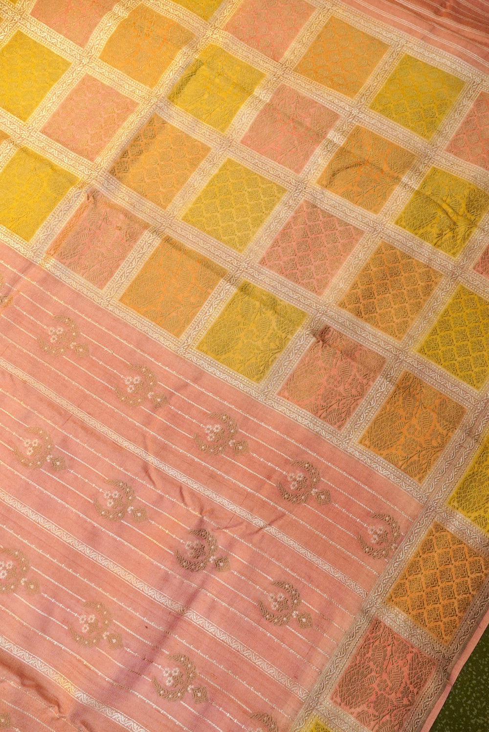 Handwoven Rangkat Banarasi Tussar Georgette Saree