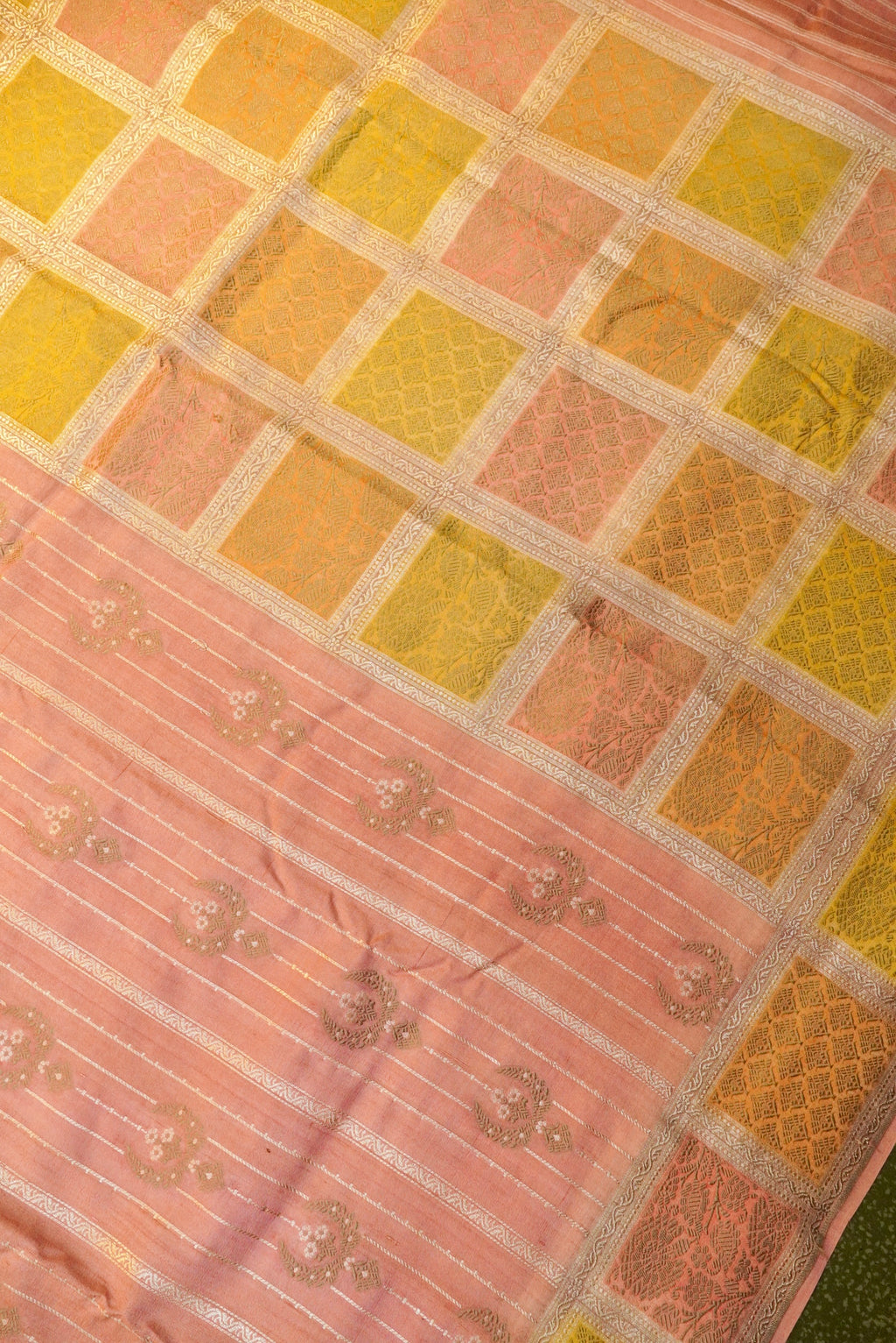 Handwoven Rangkat Banarasi Tussar Georgette Saree