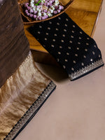 Designer Copper-Brown Crush Tissue Silk Saree