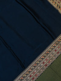 Designer Navy Blue Crepe Silk Saree