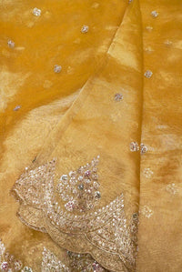 Designer Yellow Tissue Silk Saree