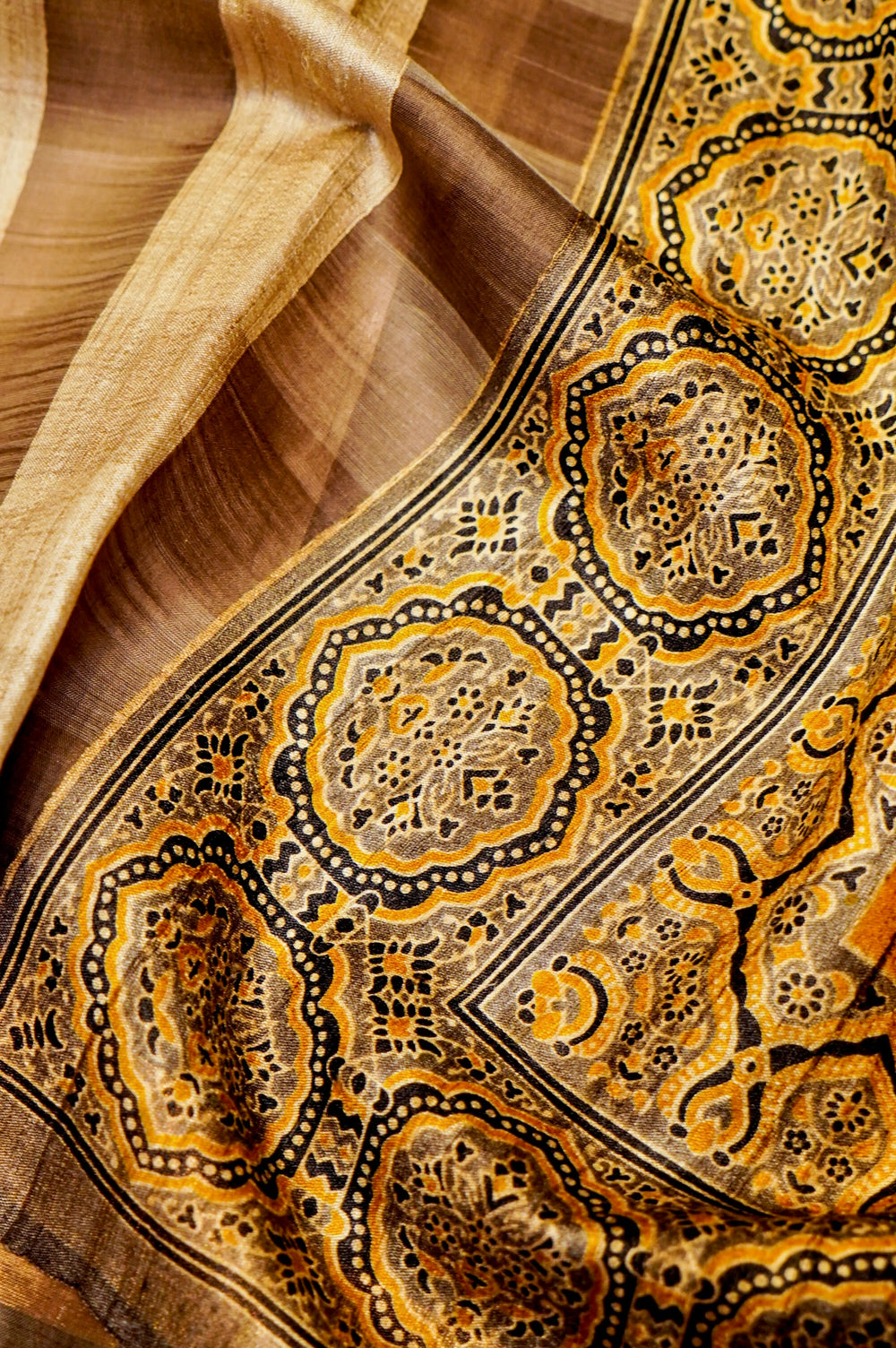 Designer Brown  Tussar Silk Saree