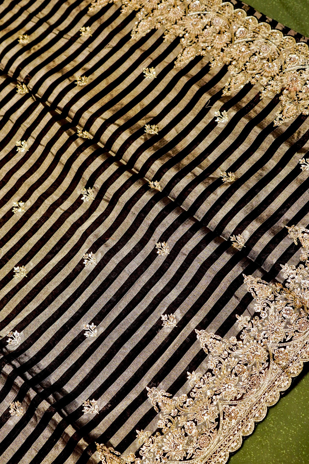Designer Black Tissue Silk Saree
