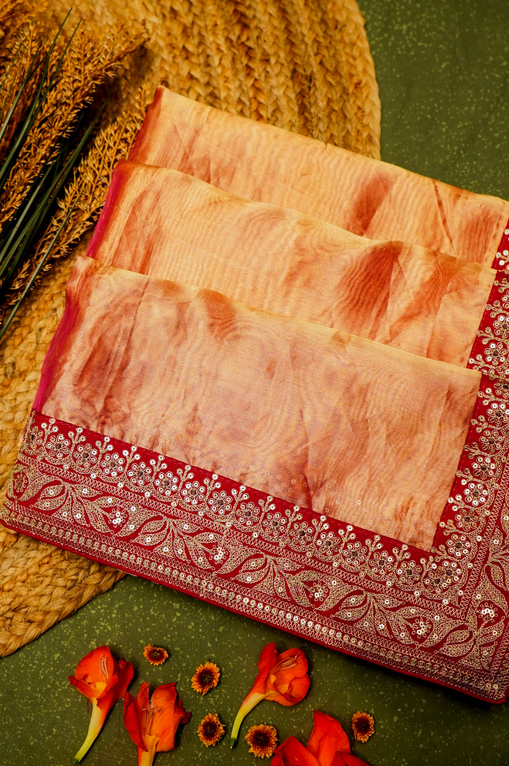 Designer Golden Tissue Silk Saree