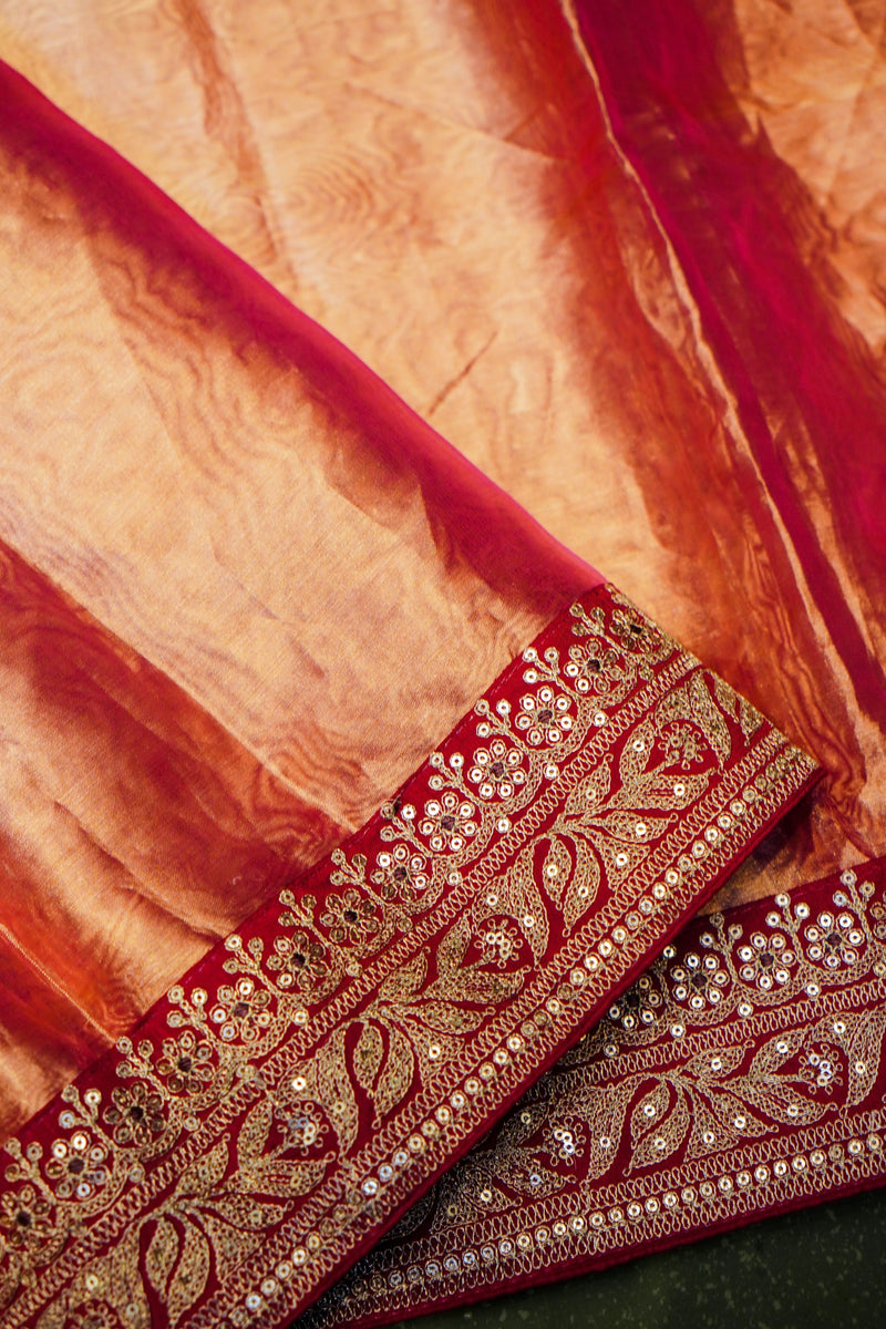 Designer Golden Tissue Silk Saree