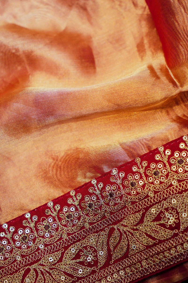 Designer Golden Tissue Silk Saree