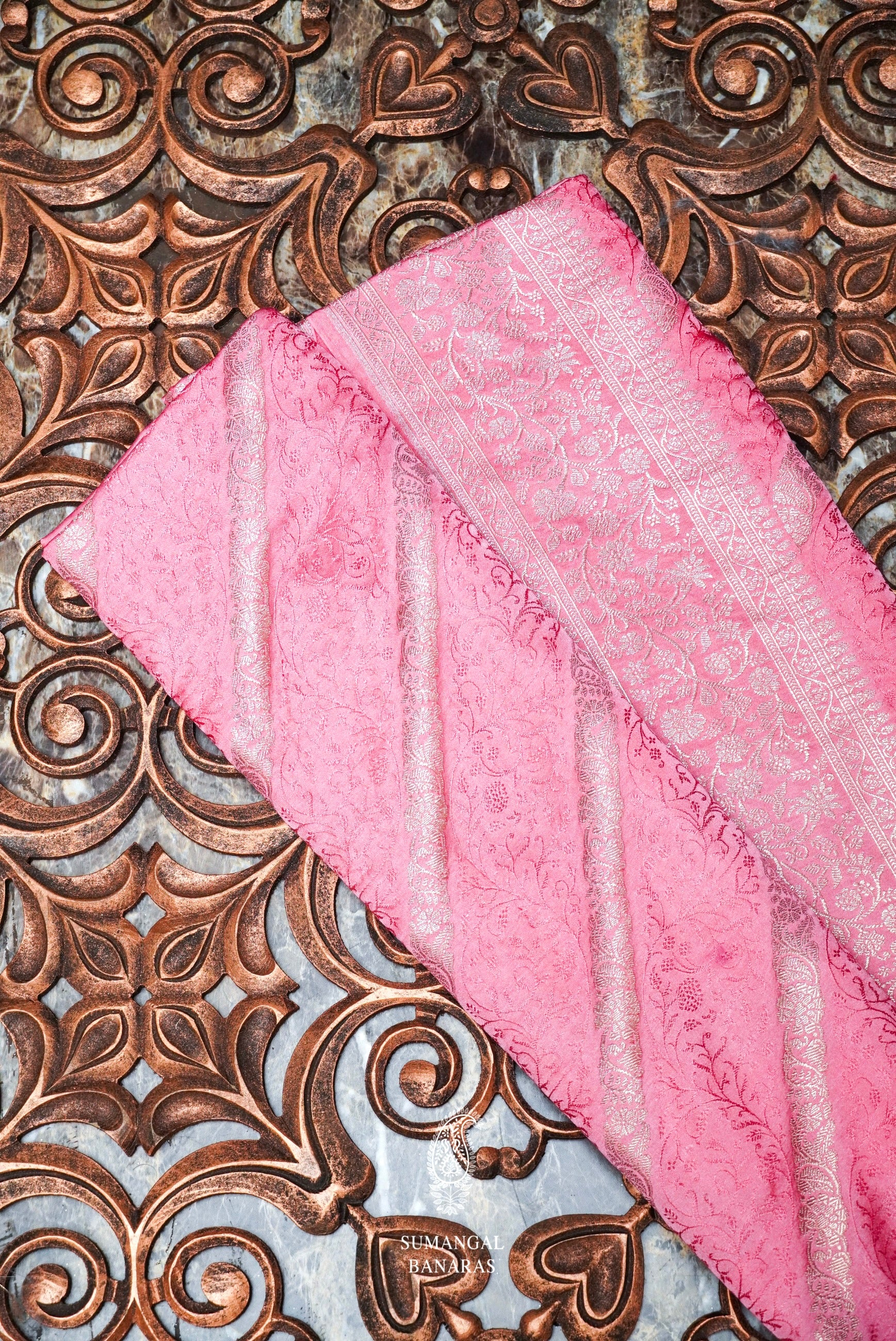 Baby Pink Saree with Stitched Blouse Set of 2 – Trendroots